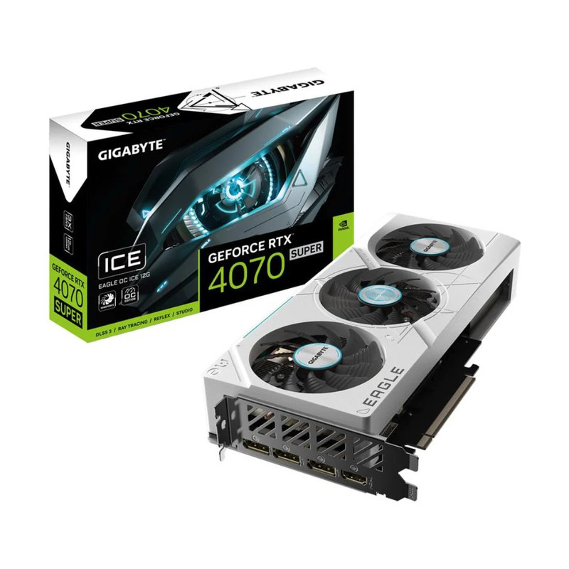 Gigabyte GeForce RTX 4070 Super Eagle OC 12GB GDDR6X Graphics Card - Ice Edition - كرت الشاشة